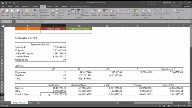 Conducting a Multiple Regression using Microsoft Excel Data Analysis Tools смотреть онлайн