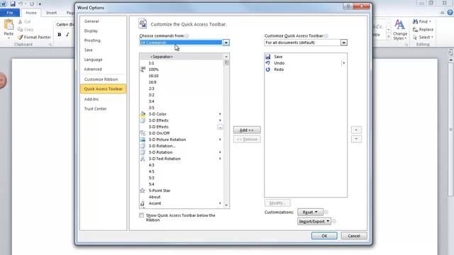 Showing the Lock icon in your Quick Access Toolbar for Microsoft Word смотреть онлайн