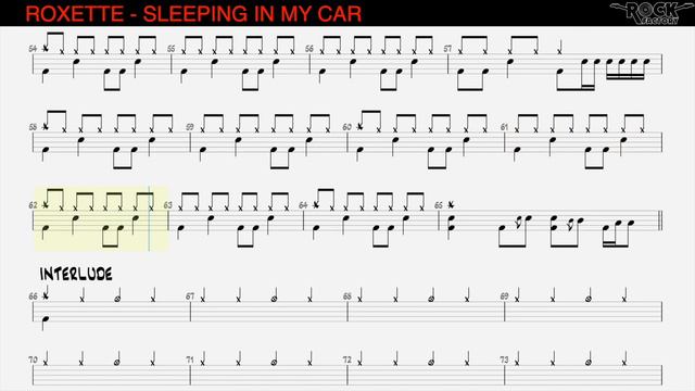 ROXETTE - Sleeping in my car [DRUMLESS BACKING TRACK + SCORE] смотреть онлайн