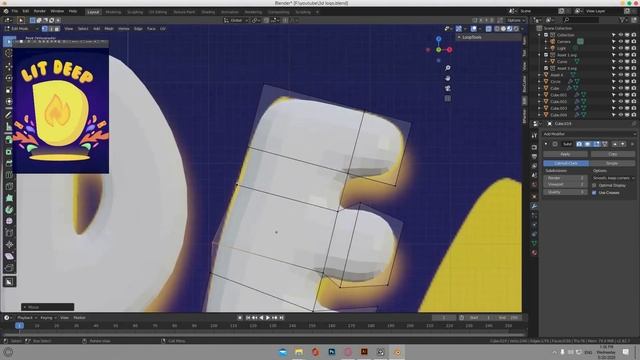 Making 3D logo with Blender and Illustrator | Timelapse | littdeep смотреть онлайн