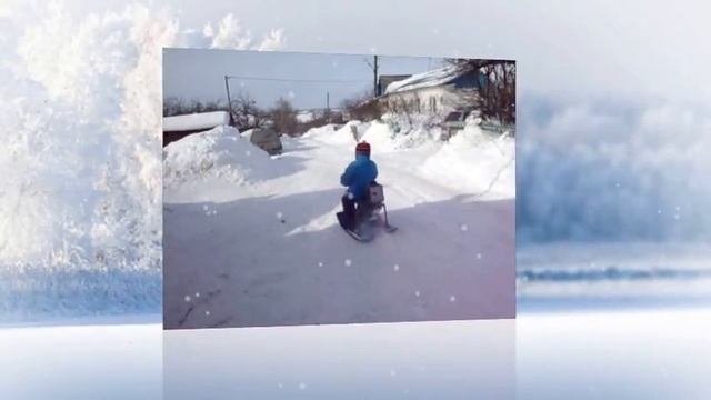 Снегокат из бензопилы "УРАЛ" смотреть онлайн