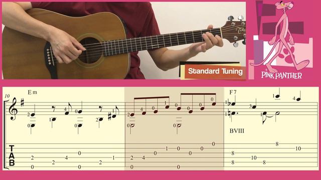 The Pink Panther Theme (Easy Guitar) [Notation + TAB] смотреть онлайн
