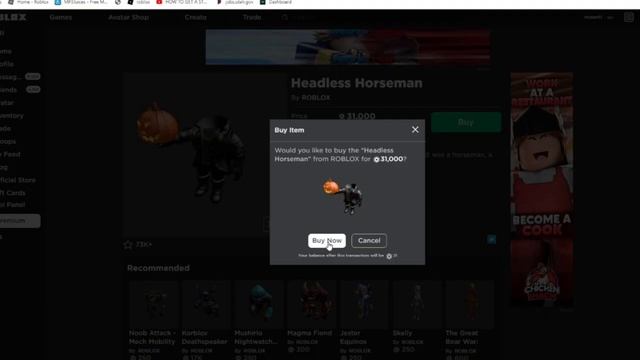 BUYING the HEADLESS HORSEMAN PACKAGE on ROBLOX! 31K ROBUX смотреть онлайн