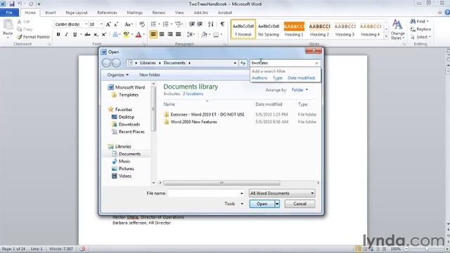 Word Tutorial - Find And Open Microsoft Word Documents