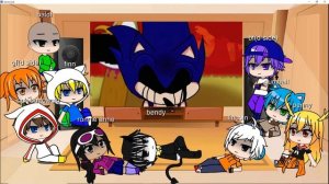 gacha fandom react to fnf sonic.exe 2.0