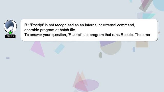 R : 'Rscript' is not recognized as an internal or external command, operable program or batch file смотреть онлайн
