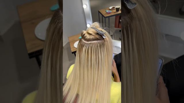 Наращивание волос ❤️ #волосы #наращиваниеволос #наращивание #микрокапсулы #микро #обучение #капсулы