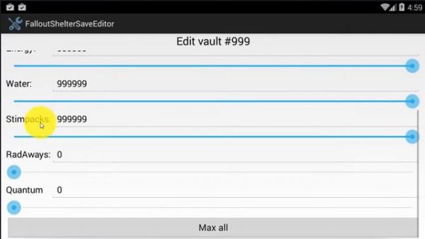 FALLOUT SHELTER SAVE EDITOR [IOS/ANDRIOD] FREE! 2017