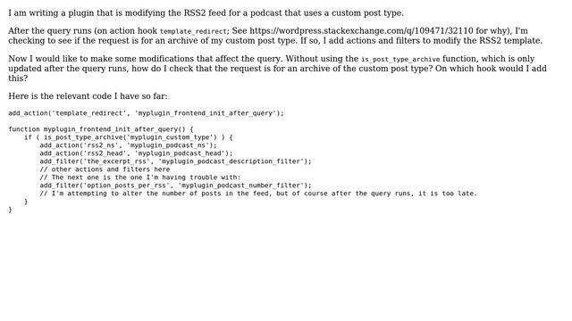 Wordpress: Find out if request is for custom post type archive before query runs смотреть онлайн