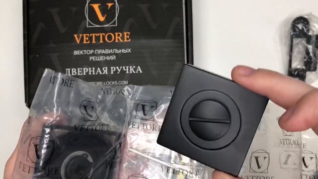 Комплект ручка дверная VETTORE R06 081 MBP + BK0605 MBP + WC 410 B S KEVLAR MBP смотреть онлайн