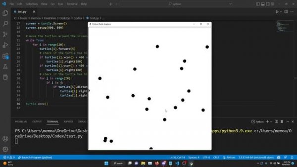 Python, Turtle and Github Copilot