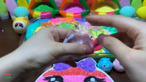 RELAXING WITH CLAY PIPING BAG & ENJOY FOAM and GLITTER Mixing Random Things Into GLOSSY Slime.mp4