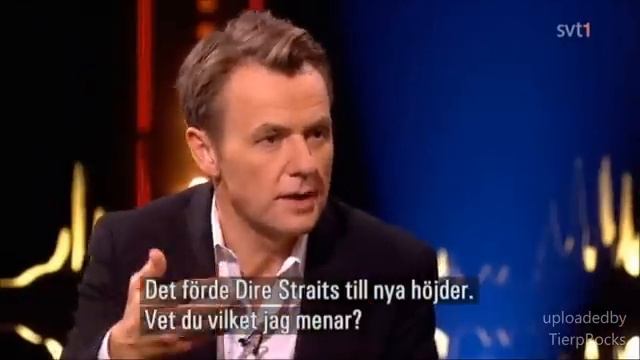 Mark Knopfler - Shows how to play guitar finger picking style Skavlan 2015 смотреть онлайн