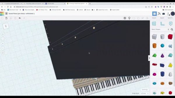 Creating a 3D Piano in Tinkercad: From Design to Rendering