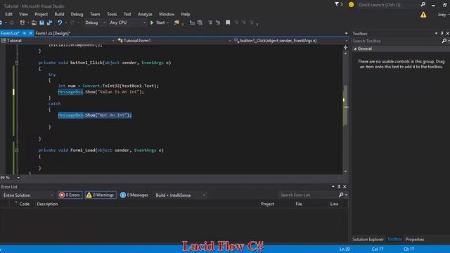 C# Tutorial 8 --- Try/Catch & Message Boxes смотреть онлайн