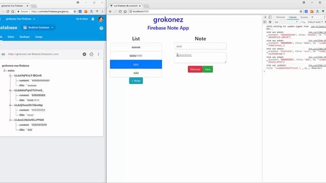 Vue.js Firebase Database example – Note App Demo смотреть онлайн