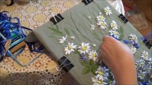 Вышивка лентами Василек (фрагмент вышивки) Мини МК (Ribbon embroidery cornflower)