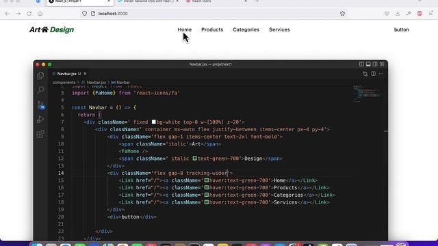 Build a Responsive Website using Next js and Tailwind css / Setup and Navbar. Part -1- смотреть онлайн