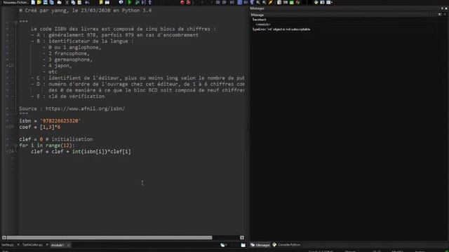 Python 12 - Exemple d 'application : le code ISBN d'un livre смотреть онлайн