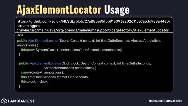 org openqa selenium support pagefactory AjaxElementLocator with examples смотреть онлайн