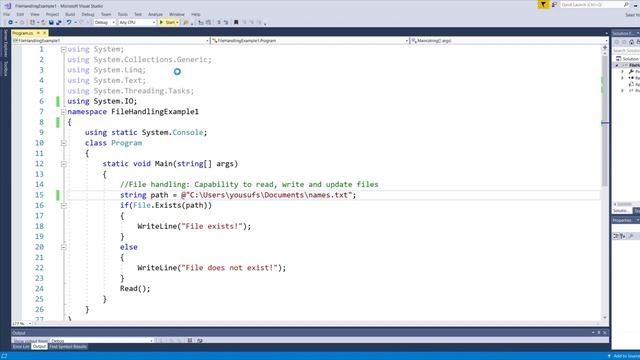 File Handling C# - Check if file exists смотреть онлайн