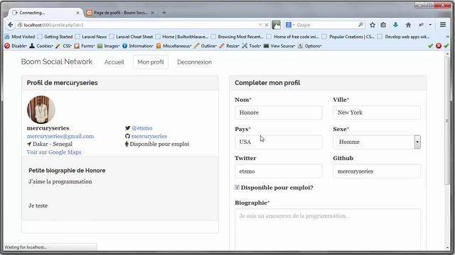 CRÉER UN RÉSEAU SOCIAL POUR DÉVELOPPEURS EN PHP - 24 - Gestion de profil смотреть онлайн
