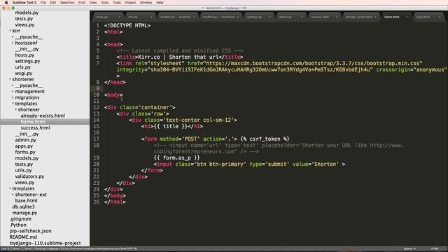 Try Django 1.10 - 32 of 40 - Integrate Bootstrap смотреть онлайн