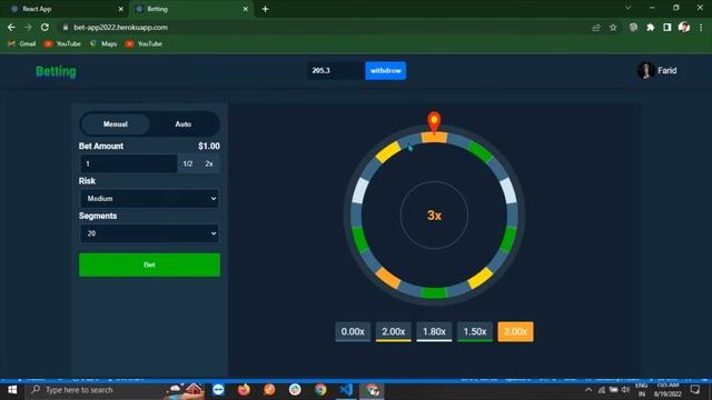 Build an wheel game in React wheel rotate | react wheel game app #10 смотреть онлайн
