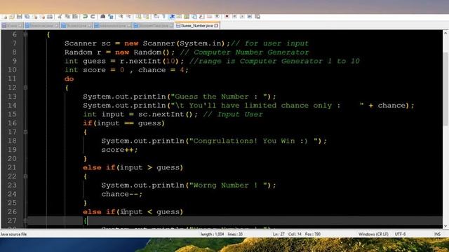 Number Guessing Game in Java смотреть онлайн