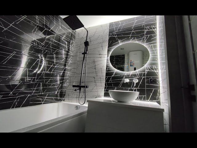 ДИЗАЙН-ИНТЕРЬЕРА ЧЕРНО-БЕЛЫЙ КАФЕЛЬ В ВАННОЙ КОМНАТЕ смотреть онлайн
