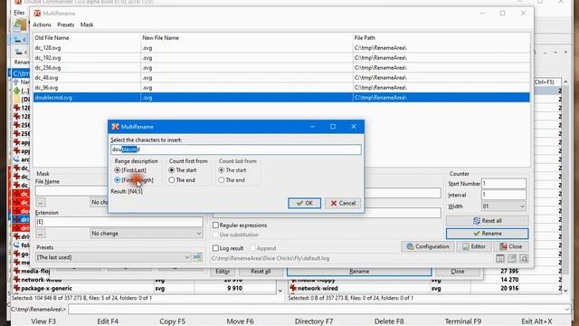 MultiRename character and path range selector смотреть онлайн