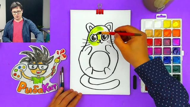 Как нарисовать Кошку АВОКАДО уроки рисования для детей смотреть онлайн