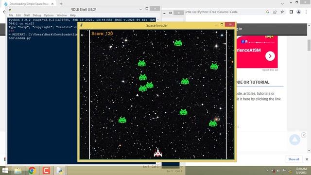 Simple Space Invader Game using Turtle in Python смотреть онлайн