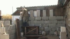 Веранда. Стены из пеноблоков.