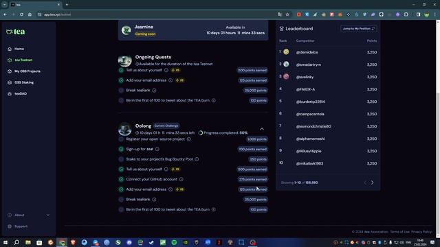 TEA TESTNET | Получаем 2к поинтов