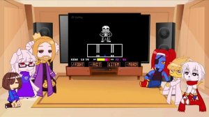 Undertale react to Sans Fighting | Gacha reacts