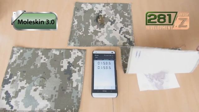 281/Z - Бытовые испытания натуральной хлопковой ткани Moleskin 3.0. на водоотталкивающие свойства. смотреть онлайн