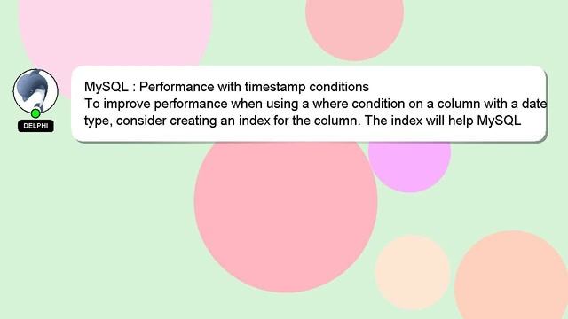MySQL : Performance with timestamp conditions смотреть онлайн