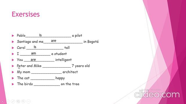 Verb to be affirmative exercises смотреть онлайн