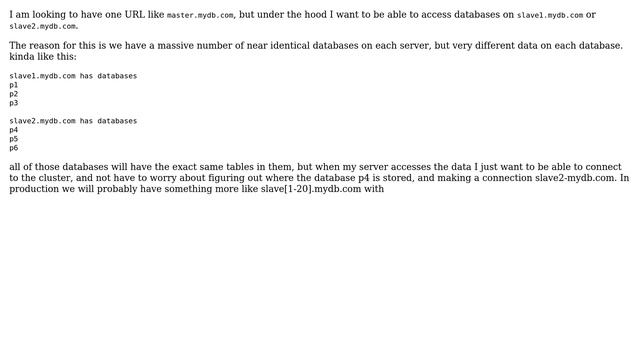 Databases: Connect to mysql server with one url but have multiple masters смотреть онлайн