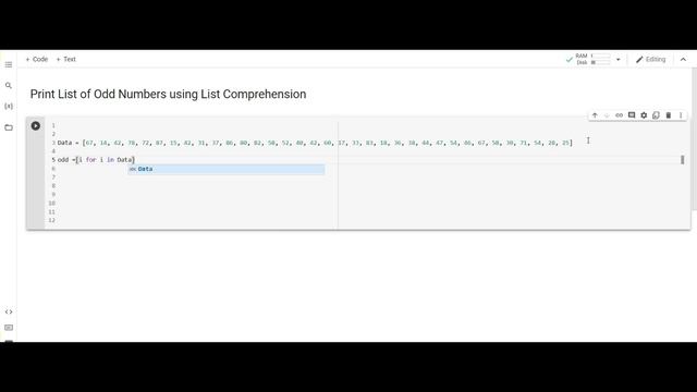 Print List Of Odd Numbers || List Comprehension || Python смотреть онлайн