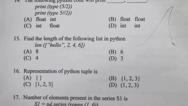 srm chennai C ,PYTHON SEM PAPER JAN 2023 смотреть онлайн
