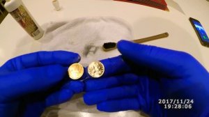 Чистка монет раствором Асидол М