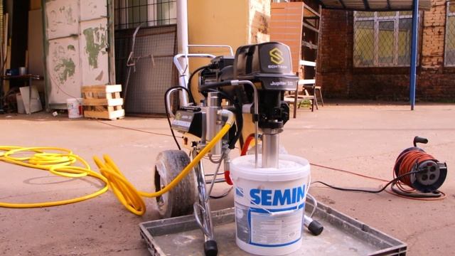 Как нанести шпаклевку #Semin с помощью окрасочного аппарата #SCHTAER JUPITER 10 смотреть онлайн
