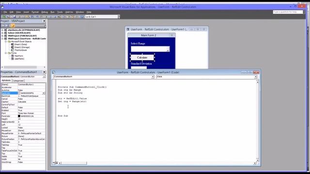 Selecting a Range on an Excel Worksheet with a RefEdit Control on a VBA UserForm смотреть онлайн