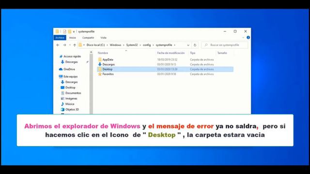 😎Reparar escritorio no disponible windows 10 "C:\Windows\system32\config\systemprofile\Desktop," смотреть онлайн