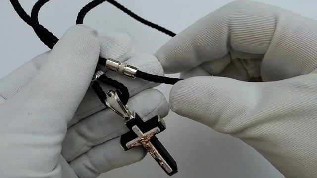 Мужской нательный крест из черного дерева в серебре и золоте ручная работа .автор Сероб Григорян. смотреть онлайн