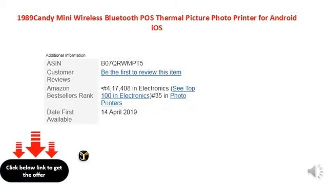 1989Candy Mini Wireless Bluetooth POS Thermal Picture Photo Printer for Android iOS смотреть онлайн
