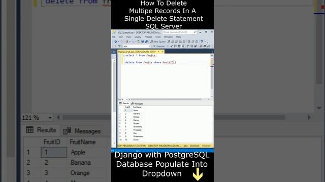 How To Delete Statement Multiple Records Rows SQL Server SSMS смотреть онлайн