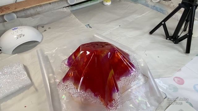 250 - Resin Art Reveal - Sculpture 3rd Stage from LIVE - Fire Stained Glass Effects - Prism YUMMY смотреть онлайн